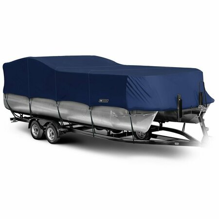 EEVELLE Boat Cover PONTOON Rails w/ Outboard 27ft 6in L 102in W Navy SBPONBP27102B-MBL